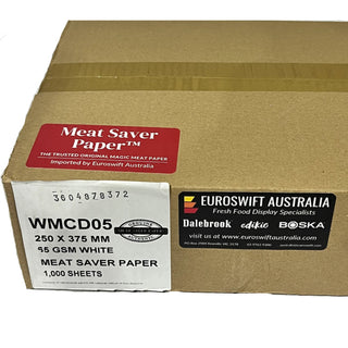Box of white magic Meat Saver Paper with Euroswift Australia branding