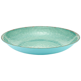 Dalebrook Casablanca TBL1630 Blue extra large ceramic round bowl with textured surface on a white background