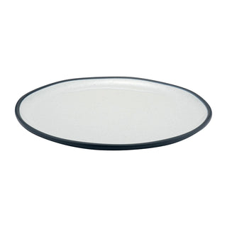 Dalebrook Marl TBL4602 Steel Blue round melamine shallow plate with a handcrafted stoneware appearance, ideal for serving mains, sharing plates or signature dishes.