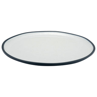 Dalebrook Marl TBL4604 Steel Blue large shallow cream melamine dish with a handcrafted stoneware-effect finish, ideal for buffet or catering displays.