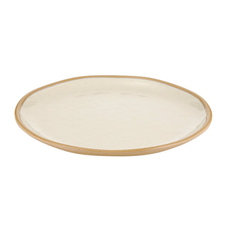 Dalebrook Marl TCM4602 Cream round melamine shallow plate with a handcrafted stoneware appearance, ideal for serving mains, sharing plates or signature dishes.