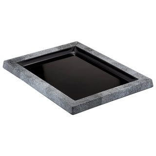 Dalebrook Frame Platter Stone Black Melamine TCN2321B Modern black Urban Frame Tray with anti-slip feet