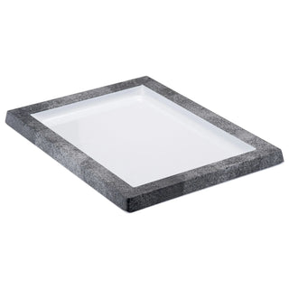 Dalebrook Frame Platter Stone White Melamine TCN2321W Urban Frame Tray with concrete-look border and fresh white base