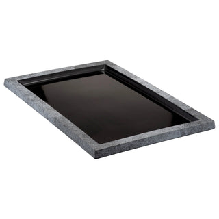 Dalebrook Frame Platter Stone Black Melamine TCN2322B Modern black Urban Frame Tray with anti-slip feet