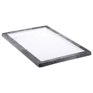 Dalebrook Frame Platter Stone White Melamine TCN2328W Large white Urban Frame Tray with anti-slip feet