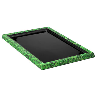Dalebrook TGRS2321B Large flat Grass Green frame platter with black base - modern System 840 tray for premium product presentation.