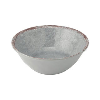 Dalebrook Casablanca TW1636 Grey ceramic rice bowl with textured surface on a white background