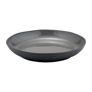 Dalebrook Marl TGY4603 Charcoal Grey large deep melamine plate with a stoneware-effect finish, perfect for soups, stews, or main courses.