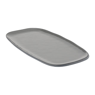 Dalebrook Marl TGY4608 Charcoal Grey rectangular melamine plate in a contemporary stoneware-effect finish, ideal for sides, desserts, or appetisers.