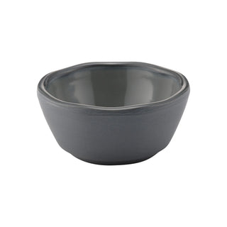 Dalebrook Marl TGY4610 Charcoal Grey melamine ramekin with a speckled stoneware-effect finish, ideal for sauces, dips, or condiments.
