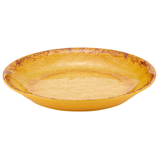 Dalebrook Casablanca TOR1639 Orange large ceramic shallow dish with textured surface on a white background
