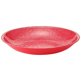 Dalebrook Casablanca TR1630 Red extra large ceramic round bowl with textured surface on a white background