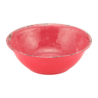 Dalebrook Casablanca TR1637 Red ceramic bowl with textured surface on a white background