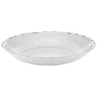 Dalebrook Casablanca TW1630 White extra large ceramic round bowl with textured surface on a white background