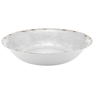 Dalebrook Casablanca TW1631 White large ceramic round bowl with textured surface on a white background