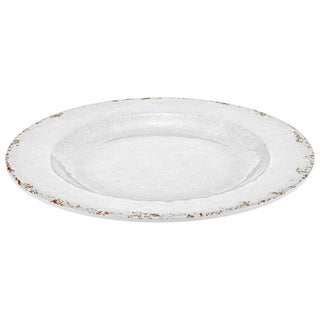 Dalebrook Casablanca TW1633 White large ceramic dinner dish with textured surface on a white background