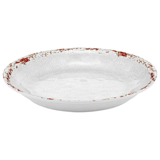 Dalebrook Casablanca TW1639 White large ceramic shallow dish with textured surface on a white background