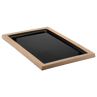 Dalebrook Tura Wood/Black Melamine Tray 420x280