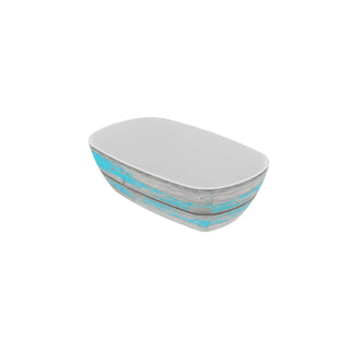 Dalebrook Tura 1/4 GN Melamine Curved Buffet Display Serving Crock Bowl Calypso Blue TWD714BL