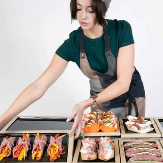 Dalebrook Tura Wood/Black Melamine Tray 420x280