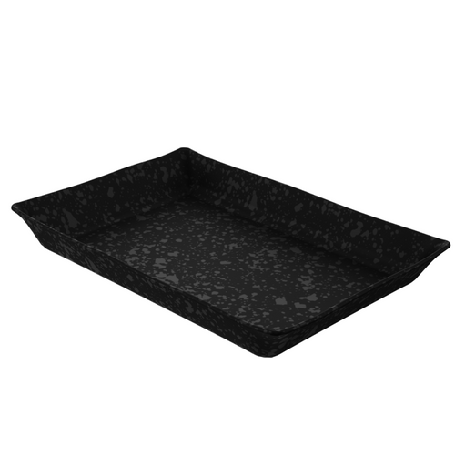 Mineral Black Crackle Display Dish 420x280mm - Dalebrook