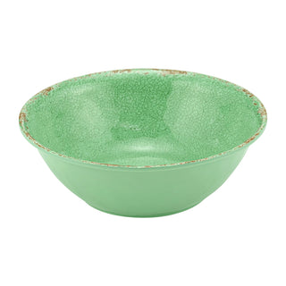 Dalebrook Casablanca TG1637 Green ceramic bowl with textured surface on a white background