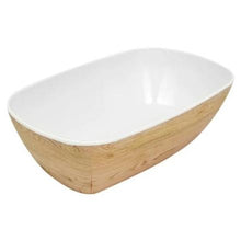 Load image into Gallery viewer, Dalebrook Tura Melamine Curved Buffet Display Crock Bowl Natural Woodgrain